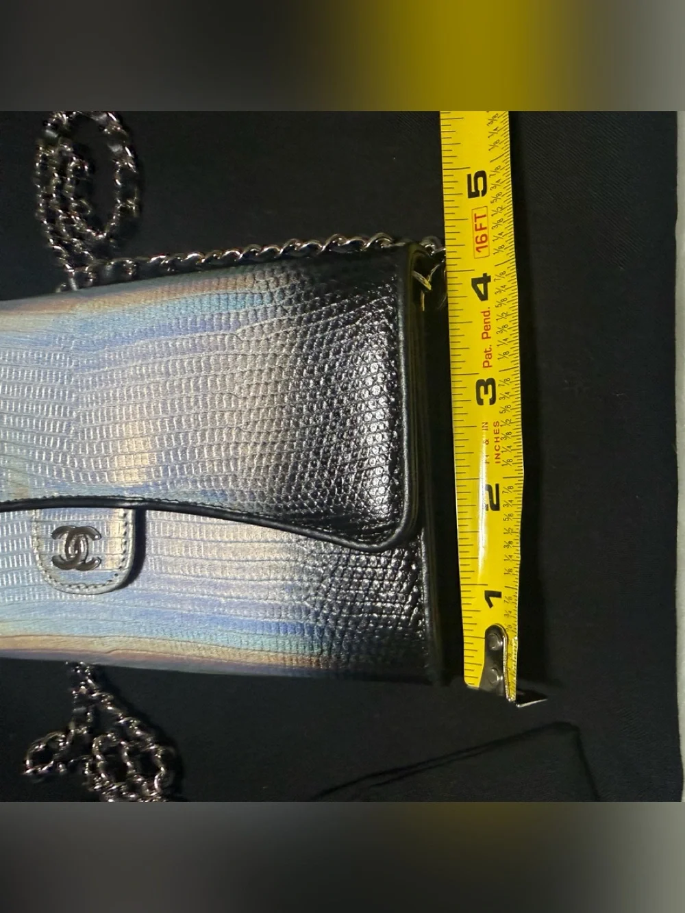 NEW!!! STUNNING! Limited CHANEL Iridescent Ombre Lizard-Texture Chain WOC